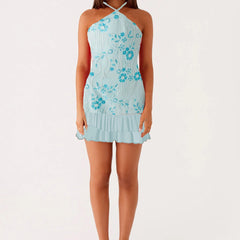 Light blue floral dress