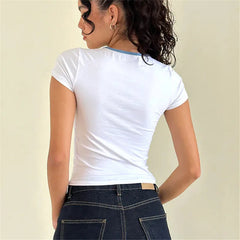 Keyhole Neck Bow Tie T-shirt