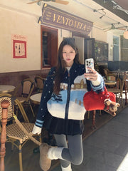 Winter Scenery Knitted Cardigan