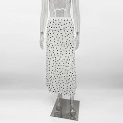 Sheer Polka Dot Midi Skirt