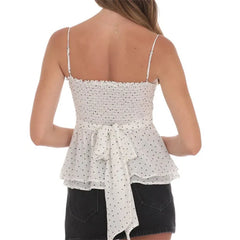 Polka Dot Corset Cami Back Tie Top