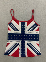 Flag Print Studded Cami Top