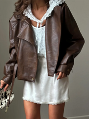 Satin Bow Lace Mini Skirt - Streetwear Slim Fit