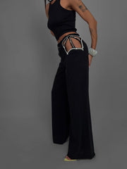 Crystal Star Hollow Out Jeans
