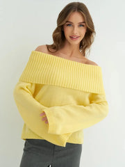 Off Shoulder Knit Sweater