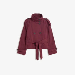 Stand Collar Short Trench Jacket