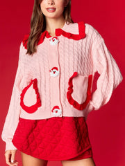 Christmas Santa Claus Cardigan with Pockets