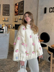 Rose Embellished Sweater