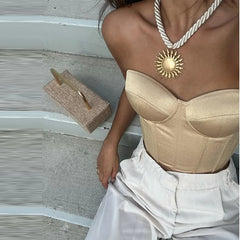 Satin Strapless Boned Corset Top