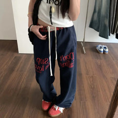 Letter Print Drawstring Sweatpants