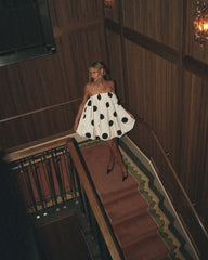 Sleeveless Polka Dot Puff Hem Mini Dress