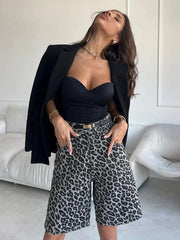 Leopard Knee Length Pants