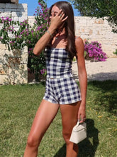 Black Checkered Cami Top And Shorts Set