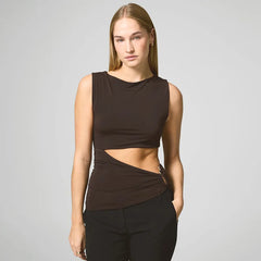 Cut Out Sleeveless Tank Top