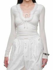 Fur Patchwork Long Sleeve Top