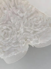 3D Flower Strapless Patchwork Ruffles Mini Dress