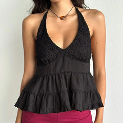 Floral Jacquard Babydoll Crop Top