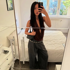 See-through Halter Top & Bralette Set - Streetwear Crop Tank