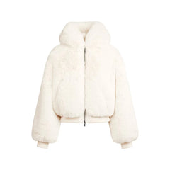 Faux Fur Zipper Hooded Jacket