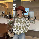 Argyle Print Sweater