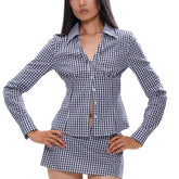 Plaid Fitted Collared Shirt