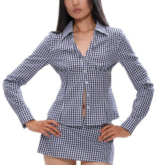 Plaid Fitted Collared Shirt