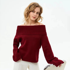 Off Shoulder Knit Sweater