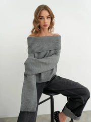 Off Shoulder Knit Sweater