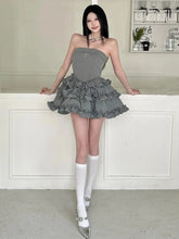 Strapless Multilayer Ruffles Mini Dress