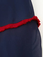 Blue Open Back Mesh Sleeveless Maxi Dress