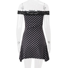 Polka Dot Off-shoulder Mini Dress