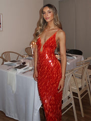 Sequined Slip Long Dress