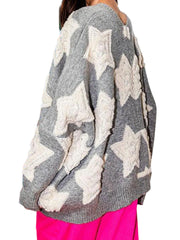 Star Embroidery Loose Cardigan