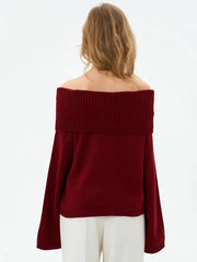Off Shoulder Knit Sweater