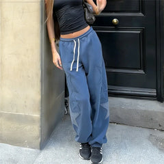 Star Patch High Waist Drawstring Jogger