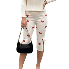 Print Capri Pants with Bows