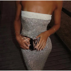 Strapless Sequin Maxi Dress