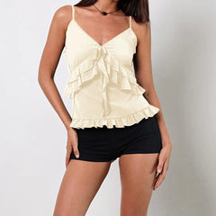 Chiffon Ruffled Trim Camisole Top