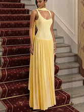 Tank Pleated Hem Maxi Dress With Scarf