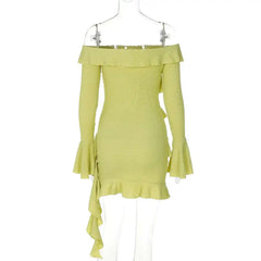 Ruffle Off Shoulder Short Dress
