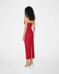 Solid Halter Bandage Maxi Dress