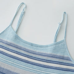 Knit Stripe Crop Top And Mini Skirt Set