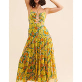 Floral Print Flowy Long Dress