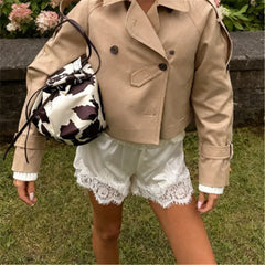 Lace Trim Wide Slip Flowy Shorts