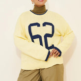 Number Embroidery Knit Sweater