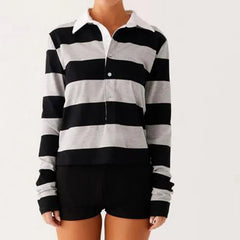 Stripe Turn Down Collar Full Sleeves Shirt