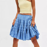 Ruffle Hem Knee Length Skirt