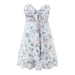 Shell Printed Tie Up Cami Mini Dress
