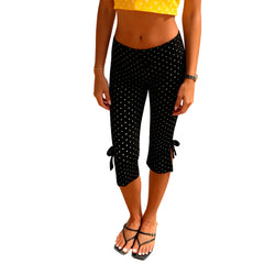 Print Capri Pants with Bows