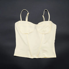 Yellow Spaghetti Strap Crop Top And Maxi Skirt Matching Set